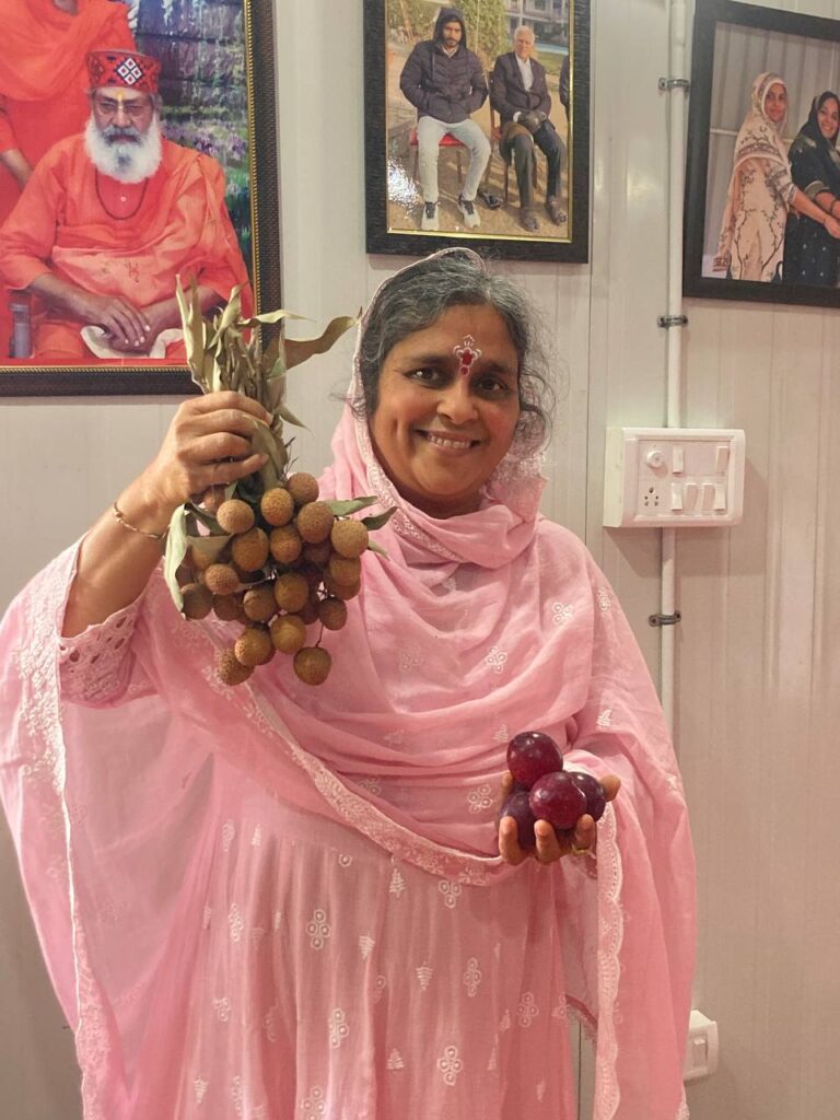 Anandi maa with fruits